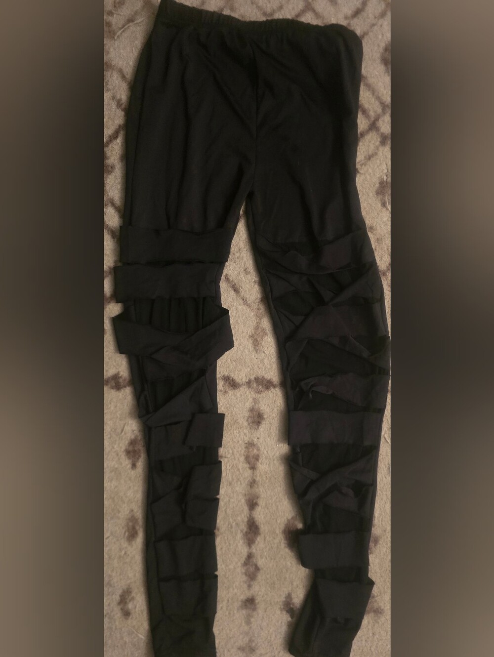 Women's Bandage Look Leggings With Mesh Underlay